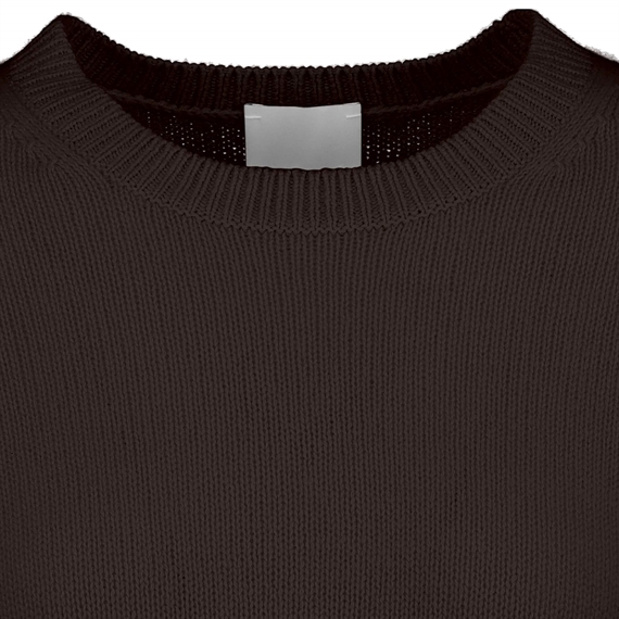 Allude Cashmere Ribkant Sweater, Mørkebrun 